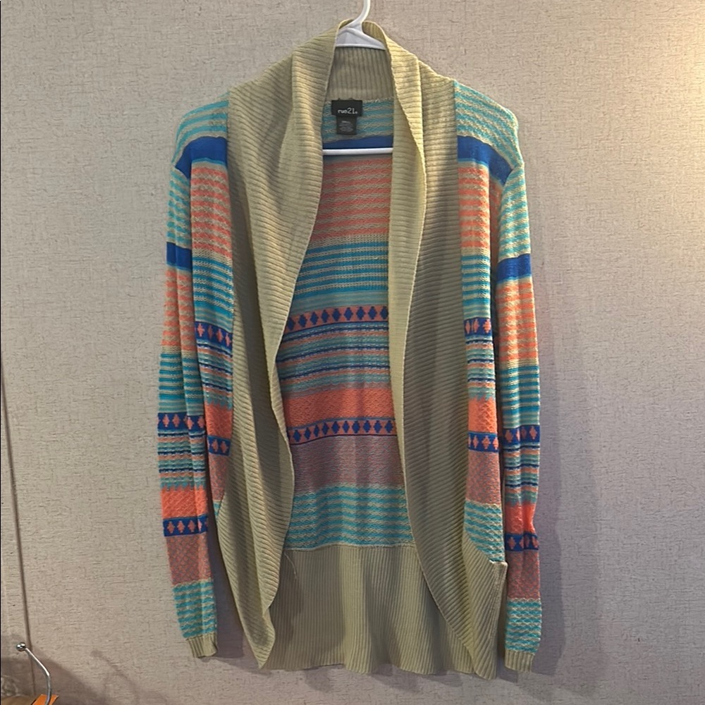 Rue 21 Multicolor Striped Cardigan